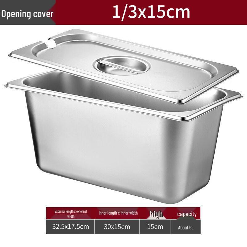 304 Stainless Steel Rectangular Fractional Food Pan