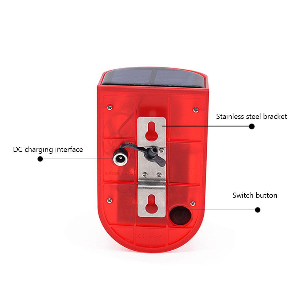 Solar Infrared Motion Sensor Alarm Waterproof Motion Sensor Detector Remote Control Multifunctional for Villa Farm Yard Garden