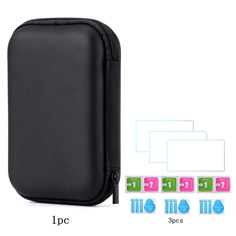 For Trimui Smart Pro Handheld Game Console 9H Tempered Glass Film Screen Protector+Portable Waterproof Hard Carrying Bag Case