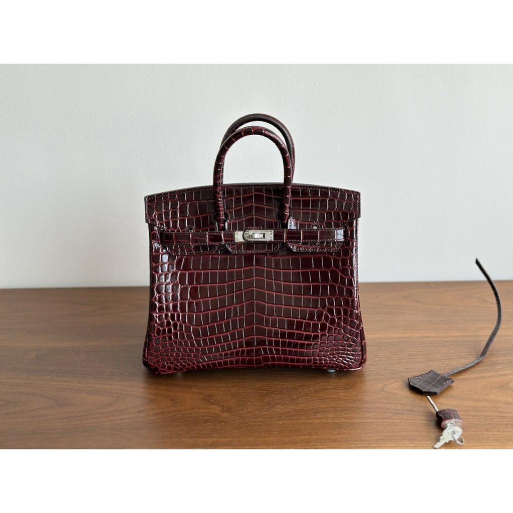 Kazilan 25cm Schrittlänge Platin Krokodillmuster vielseitig klassisch High-End Damenhandtasche