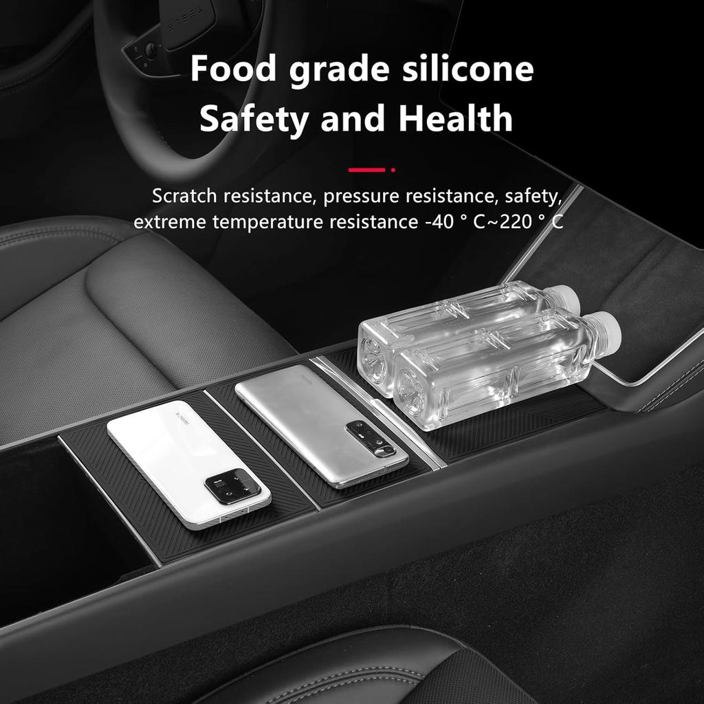 Center Console Silicone Wrap Kit for Tesla Model 3 2024-2025 / Model Y 2025, Tesla Center Console electrostatic adsorption Cover for Model 3/Y