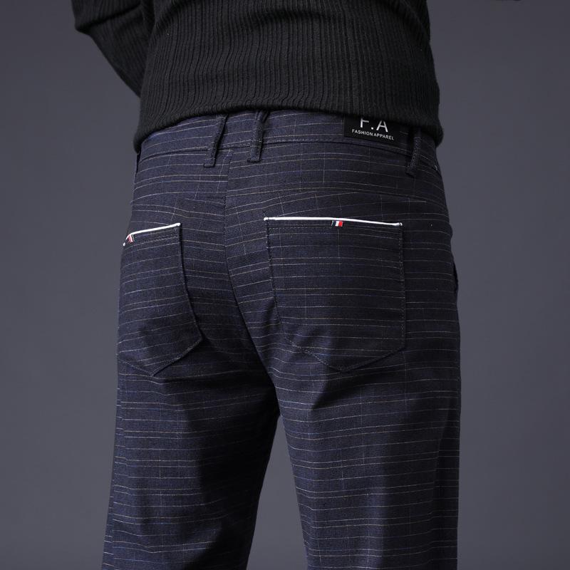 

Доступные по цене мужские деловые повседневные прямые брюки — комфорт в любое время года для мужчин среднего возраста 28 (21 inch) 100 jin синий