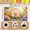 Cute Cartoon Easter Bunny Egg Tulips Area Rug - Non-Slip Washable Foldable Spring Floor Mat for Home, Kitchen, Easter Decoration