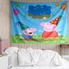 Peppa-Pig Print Tapestry, Backdrop, Easy Setup, Ideal for Bedroom, Office & Living Room, with Aesthetic Wall Hanging Decor.