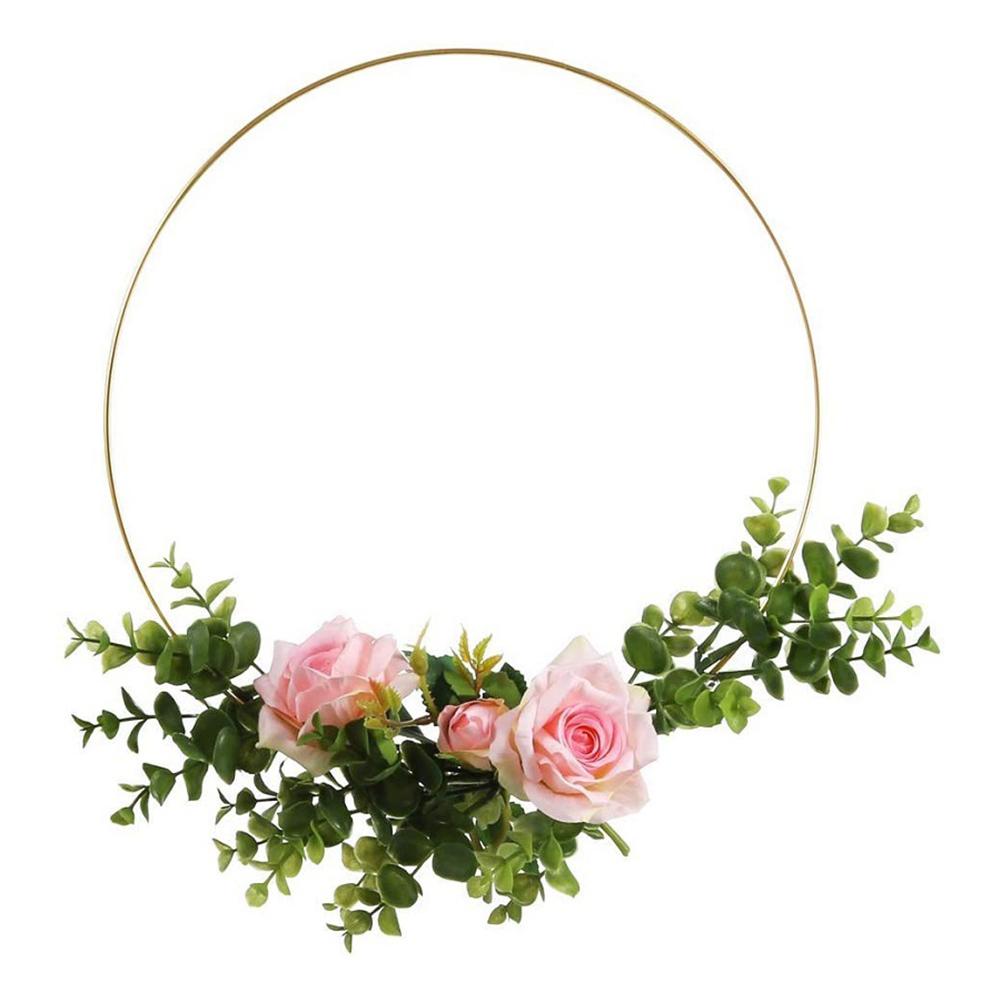 As Picture Show Beautiful Flower Wreaths Creative DIY Craft Crafts Wooden Rings Cloth Lightweight Natural Culm Wooden Rings