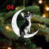 Christmas Decoration Pet Puppy Acrylic Pendant Garland Car Rearview Mirror Dog Hanging Ornaments New Year Tree Home Festoon