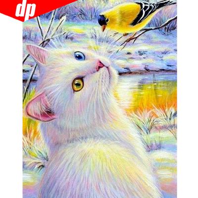 Pittura Diamante Animale 5D Fai da Te Gatto Uccello Punto Croce Mosaico Diamante Resina Ricamo Diamante