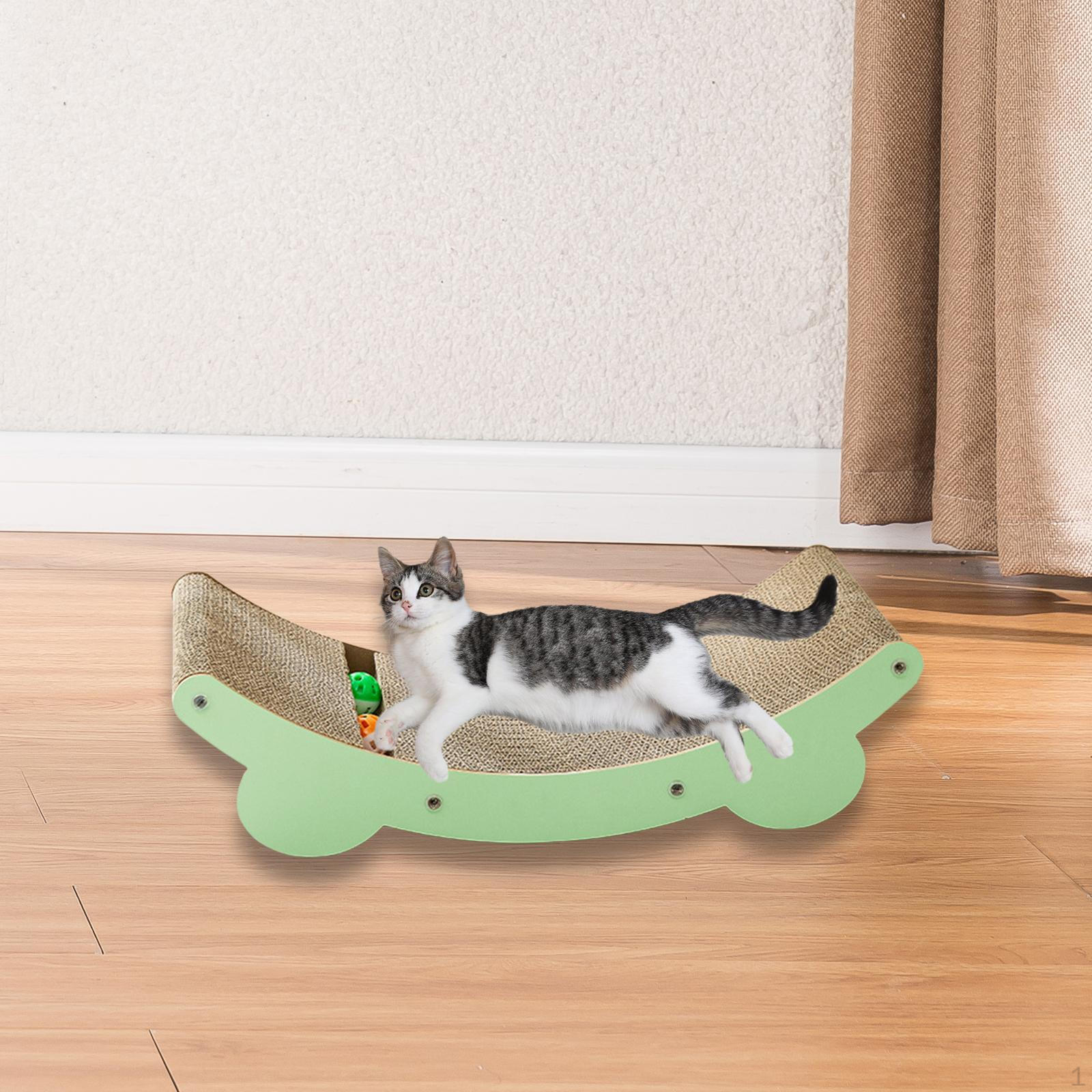 Cardboard Cat Bed, Scratcher Toy with Ball Toys, Scratching Board Scratch Pad for