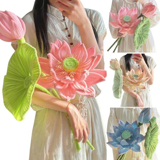 Chenille Stems DIY Kit Pipe Cleaners Lotus Flower And Leaf Twist Stick Craft