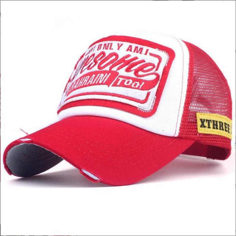 Spring And Summer New Mesh Embroidery Letter Awesome Baseball Cap Women's Baseball Cap Mesh Hat Men's Outdoor Sunscreen Cap