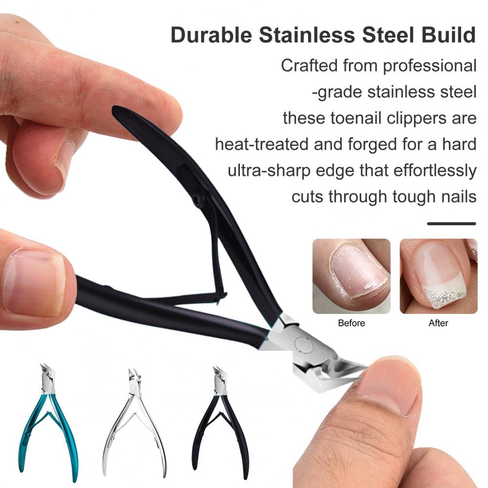 Professional Nail Clippers Stainless Steel 120 Degree Angled Cutter Ergonomic Handle Toenail Clippers Podiatrist Pedicure Tool