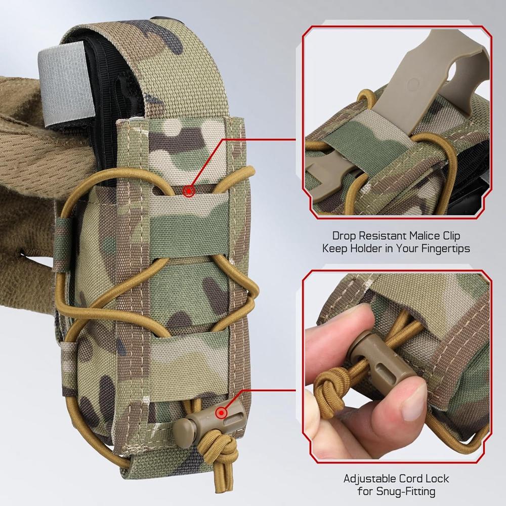 MOLLE Tourniquet Holder IFAK TQ Holder Tactical Medical Pouch Holster First Aid Kit Cross Patch/Bungee Cord with Tourniquet