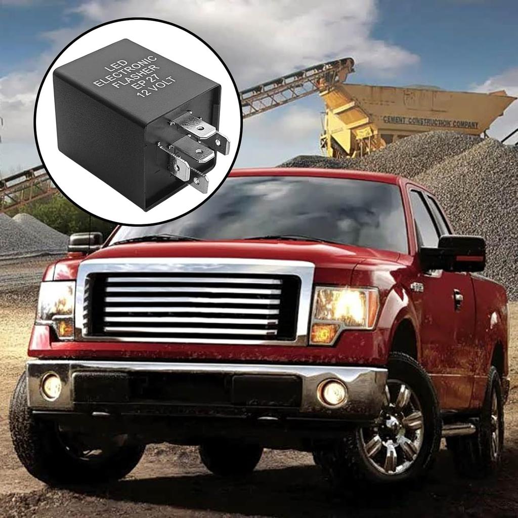 5-Pin Flasher Relay for LED Turn Signal Compatible with Ford F150 1997-2008, Ranger 1995-2011, Super Duty F250-F550 1997-2010, EP27 Flasher Relay LED