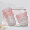 285ml/380ml Gradient Pink Cocktail Glass Modern Iceberg Shaped Glass Cup Art Design Juice Beverage Mugs Suitable for Gift Giving