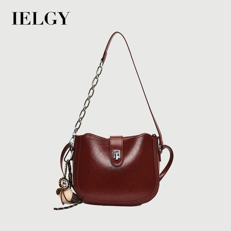 Ielgy Retro Large-Capacity Autumn Winter All-Match One-Shoulder Underarm Messenger Bag
