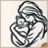 Whimsical Cat Silhouette Metal Wall Art, Iron Feline Decor & Gift for Cat Lovers