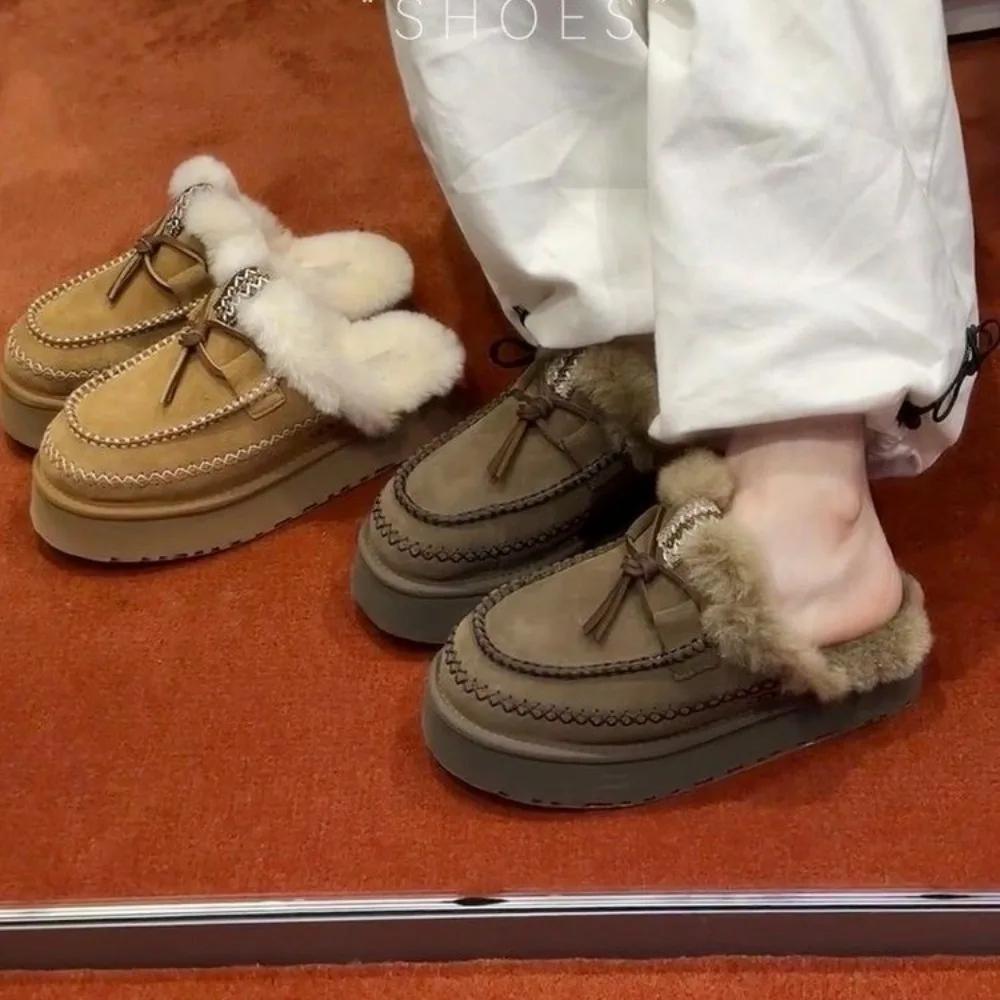 Fashion Snow Boots for Women in Winter 2025, New Soft and Comfortable Cotton Boots with Plush Insulation, Northeast Large Cotton Shoes