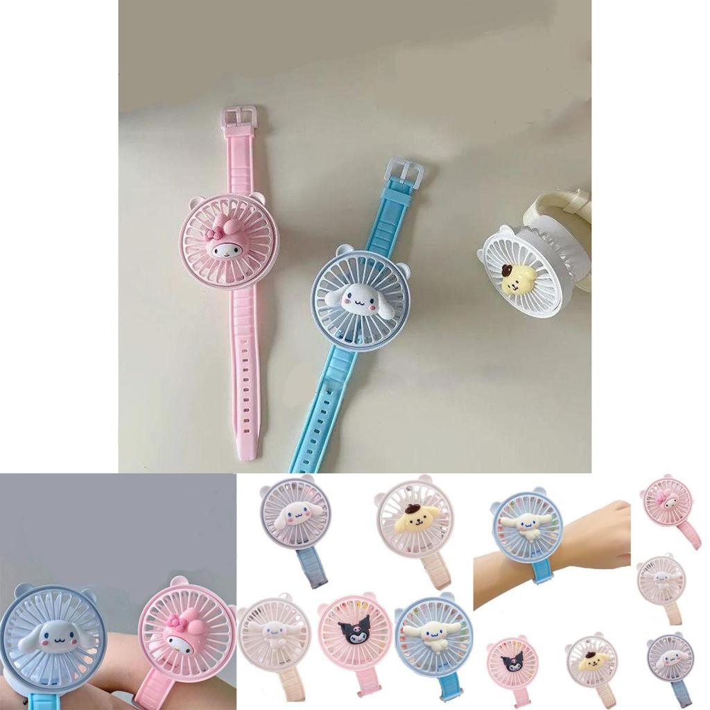 Sanrio Series Mini Fan Portable And Usb Charging Wristwatch Design For Kids And Adults