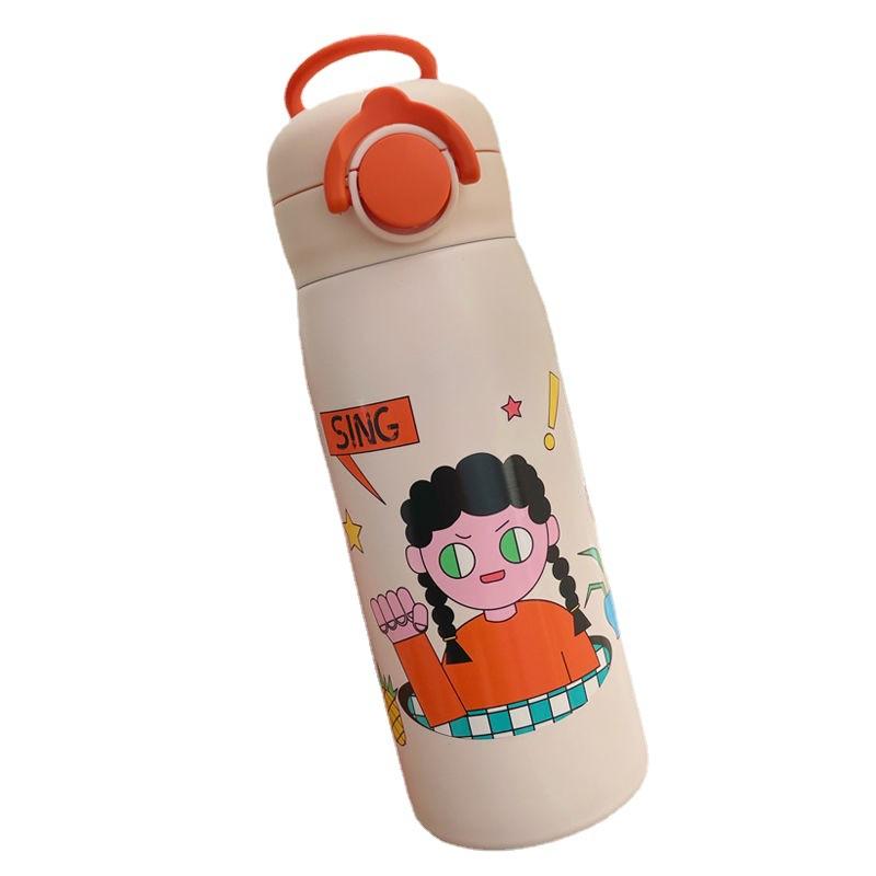 New Bounce Direct Drink Thermos Cup Cartoon Colorful Girl Good-looking Student Children Cute Portable Insulation Cup