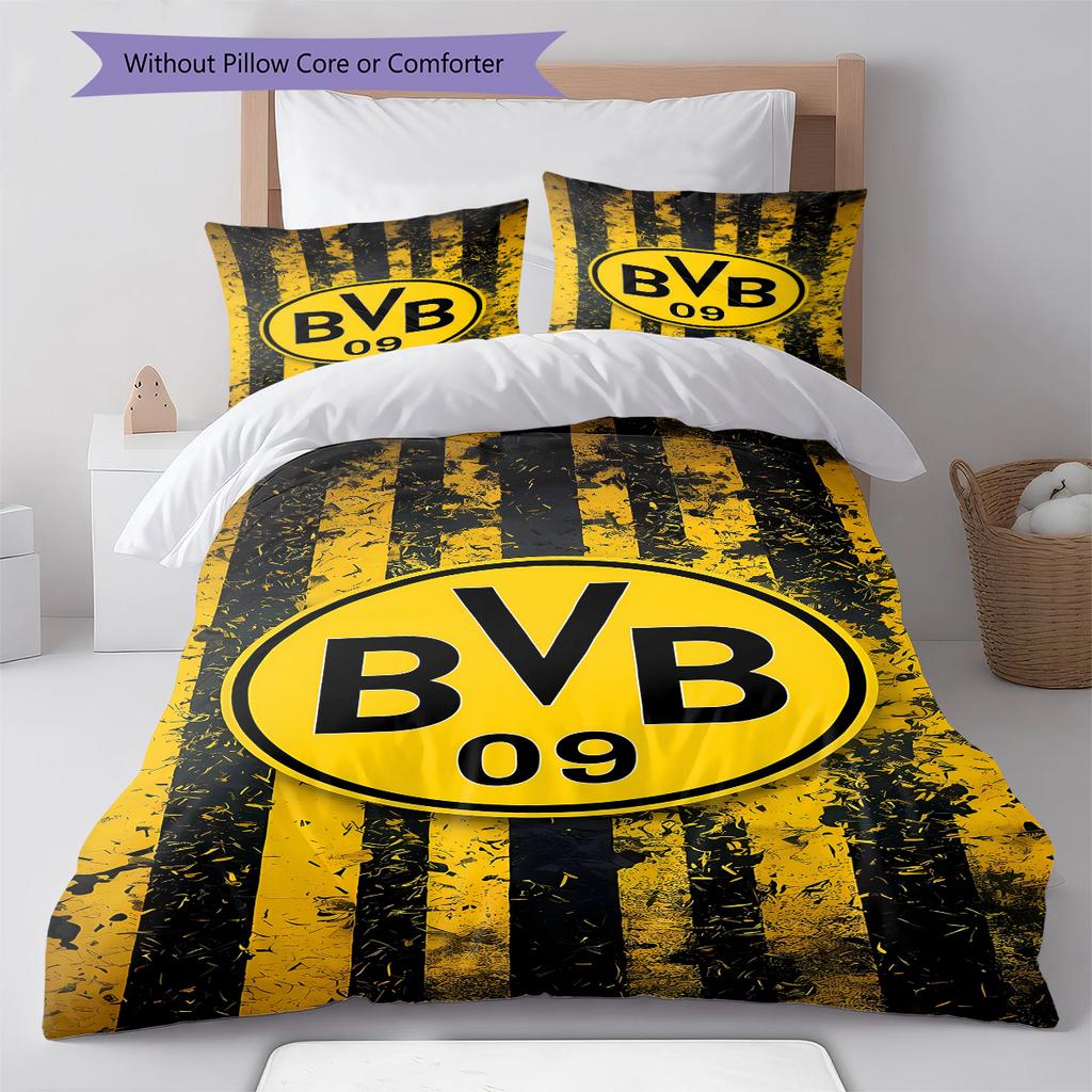 BVB Pattern Bedding,Quilt Set Quilt Cover Pillowcase Home Birthday Gift (1 * Duvet Cover + 2 * Pillowcase, Without Core)