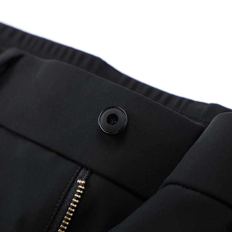 JOW Men's Fleece Lined Business Casual Straight-Leg Pants