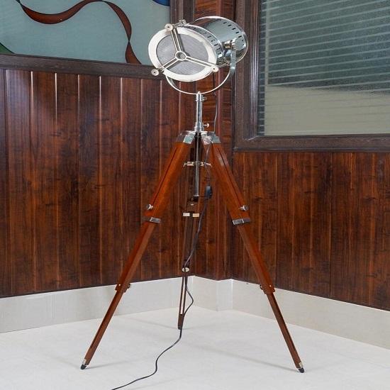 Vintage Spotlight, Large Lamp, Marine Tripod, Theater Floor Lamp, Studio Search Light,