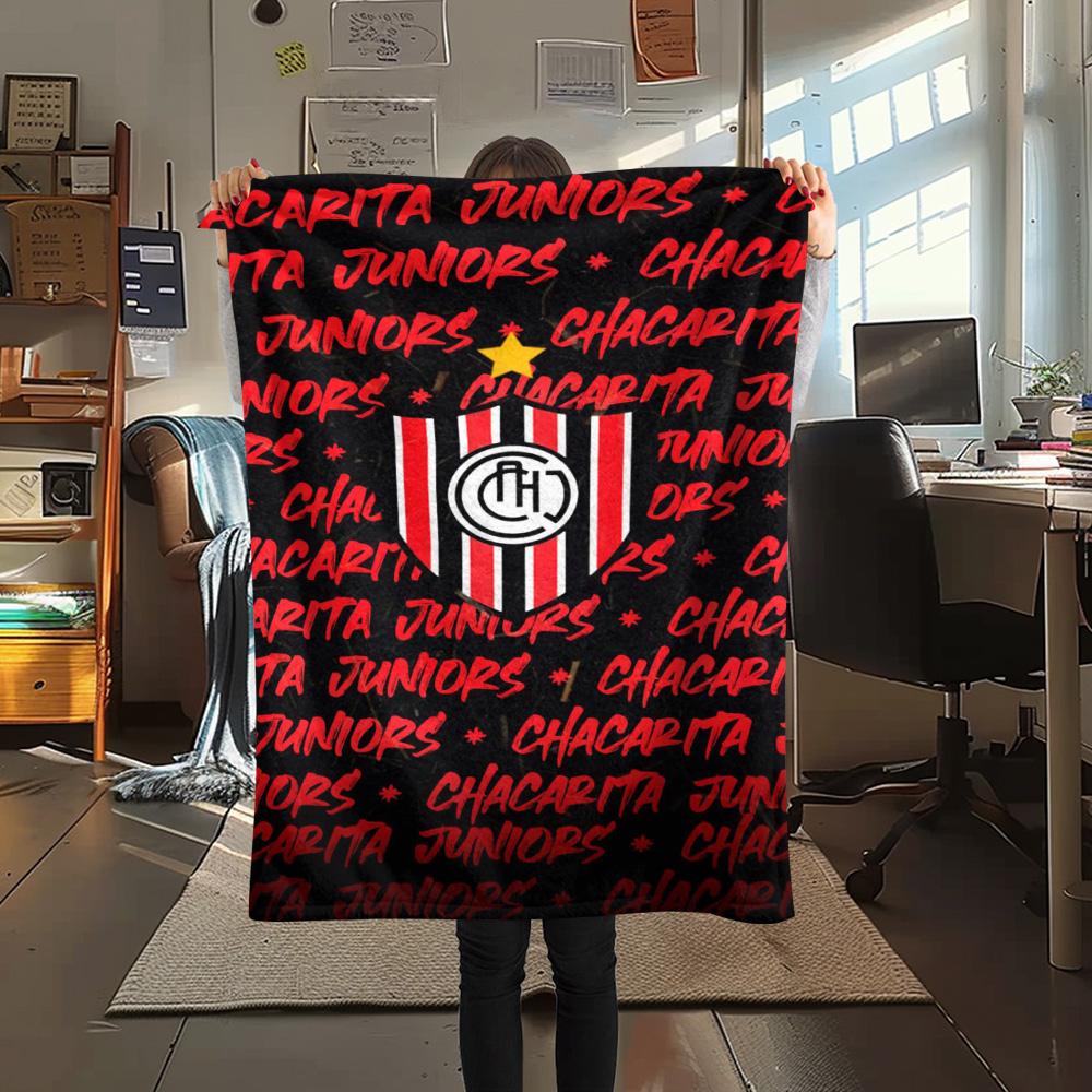 1Pc Chacarita Juniors Print Flannel Blanket High Quality Warm Comfortable Cover for All Seasons Perfect for Gifts Home Decor