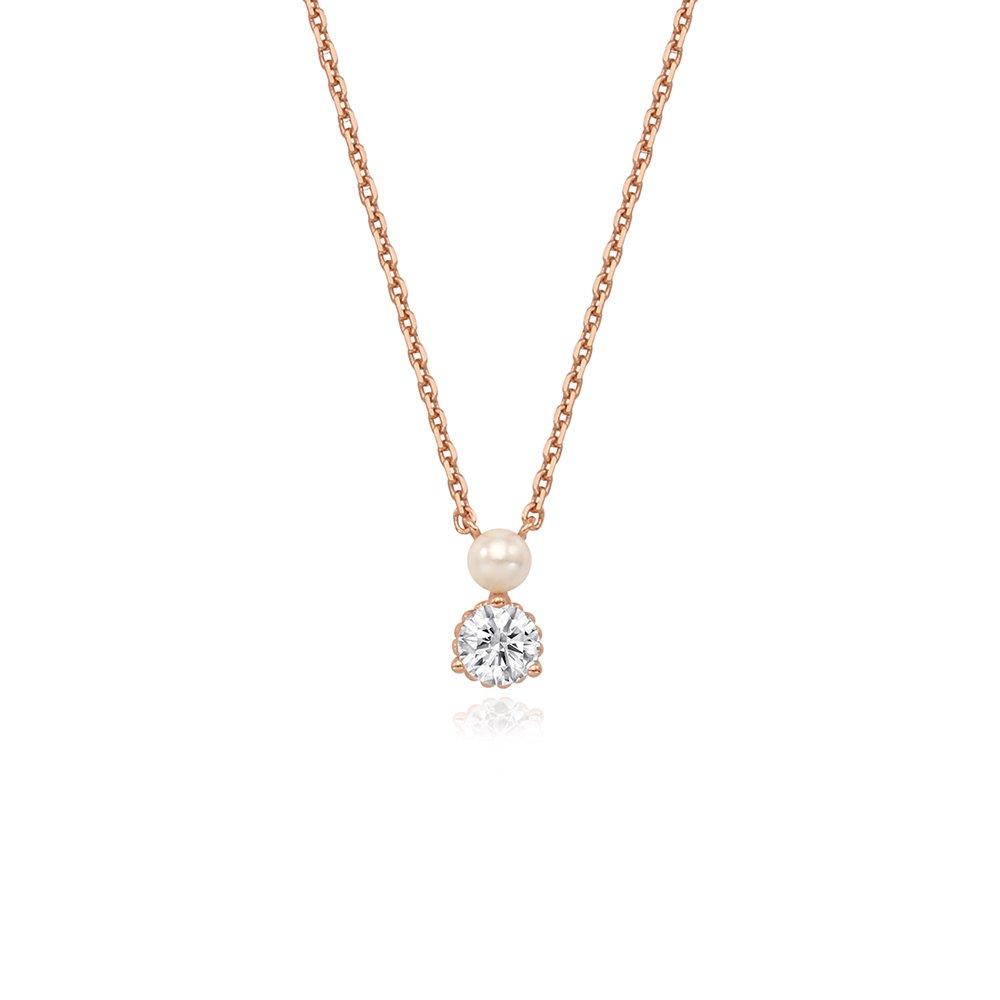[Rosemont] Silver Pearl Necklace Rc0235