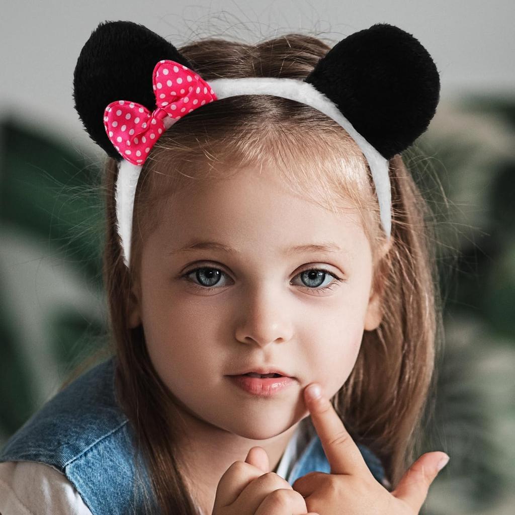 LIFKOME Set mit 2 Panda-Ohren Panda-Kostümzubehör Panda-Hut Panda-Kostümzubehör für Damen Panda-Ohren Stirnband Panda-Zubehör für Damen