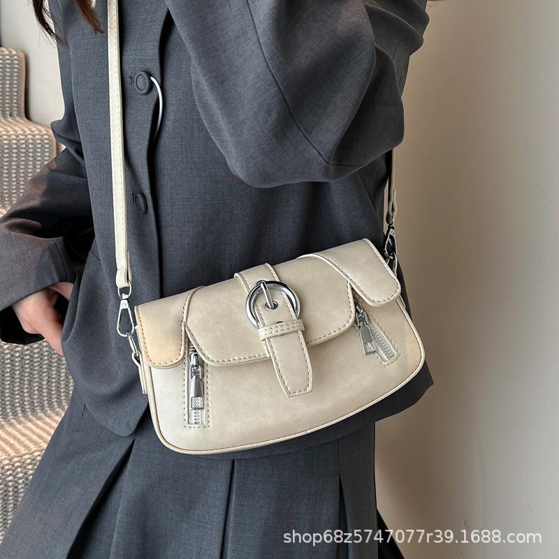 Retro high-end saddle bag women's 2025 new trendy fashion shoulder bag niche design crossbody bag