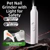 USB Wiederaufladbarer Elektrischer Hunde-Nagelschleifer LED-Beleuchtung Katzenpfoten-Trimmer Heimtierpflege