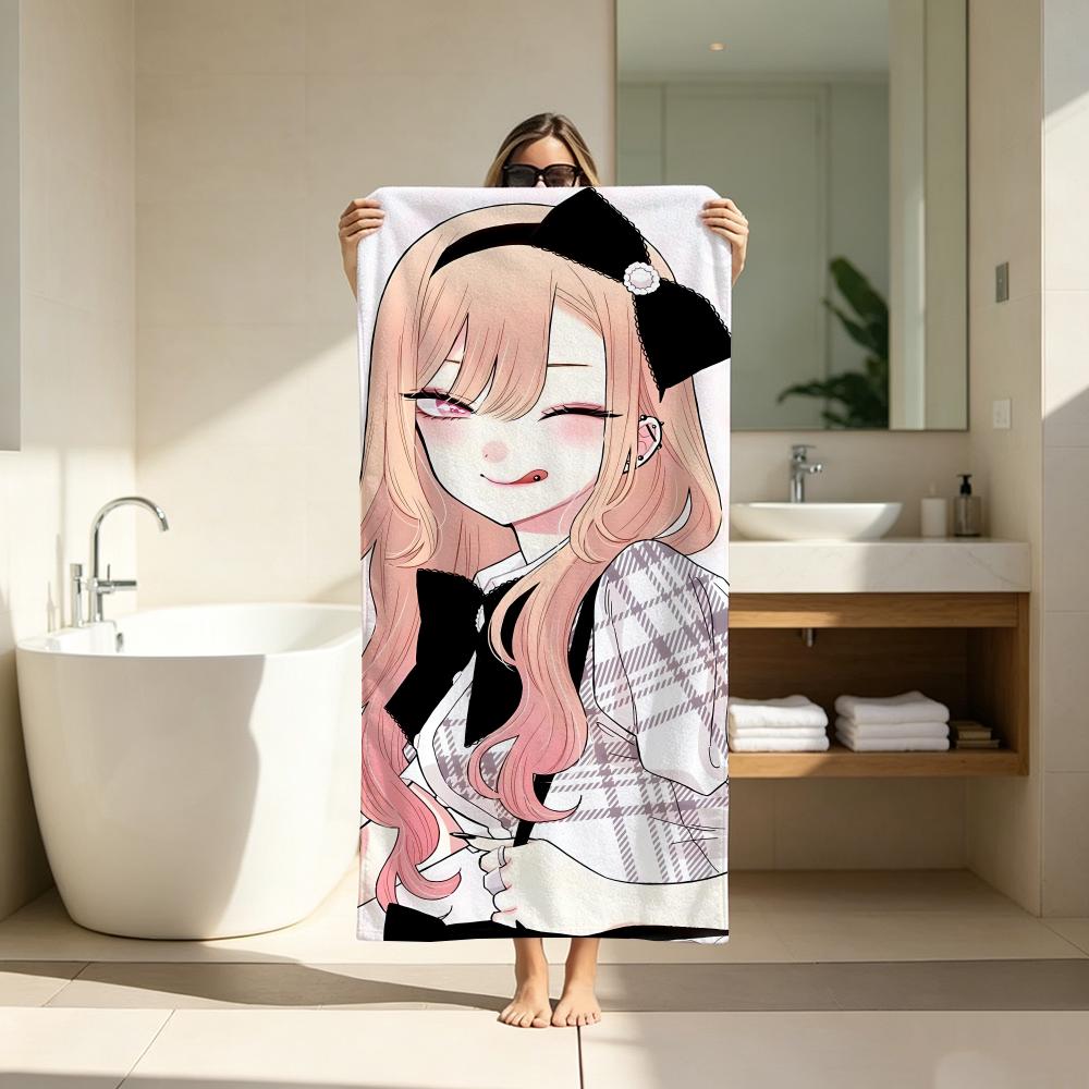 Youth Romance Anime M-My Dress Up Darling Towel Microfiber soft Beach Towel for Travel Fitness Sauna Bathing Camping