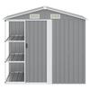 vidaXL Gartenhaus mit Regal Grau 205x130x183 cm Eisen