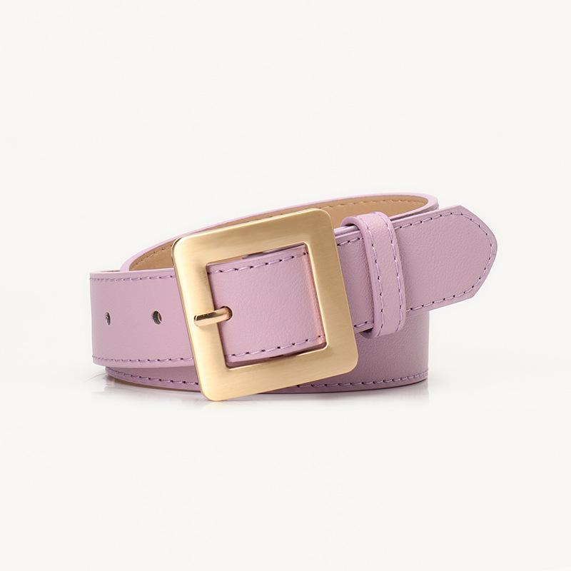 New Versatile Simple and High-end Women's Belt Square Buckle Fashion Korean Style Decorative Jeans Belt Belt Belt Women