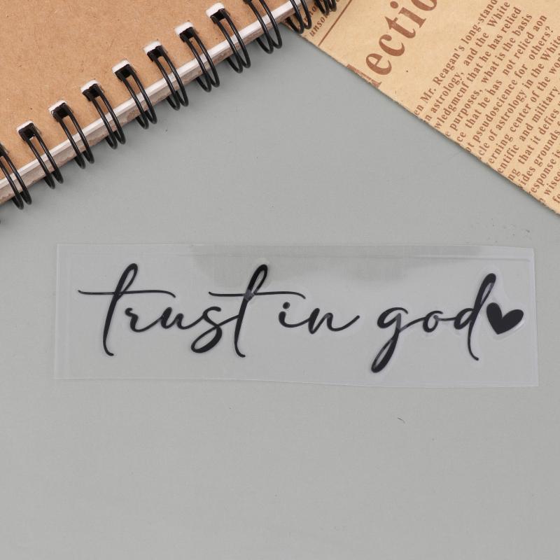 Trust In God Heart Car Rear View Mirror Sticker Decal Faith Bible Verse Christian Church Auto Vehicle Bumper Decor