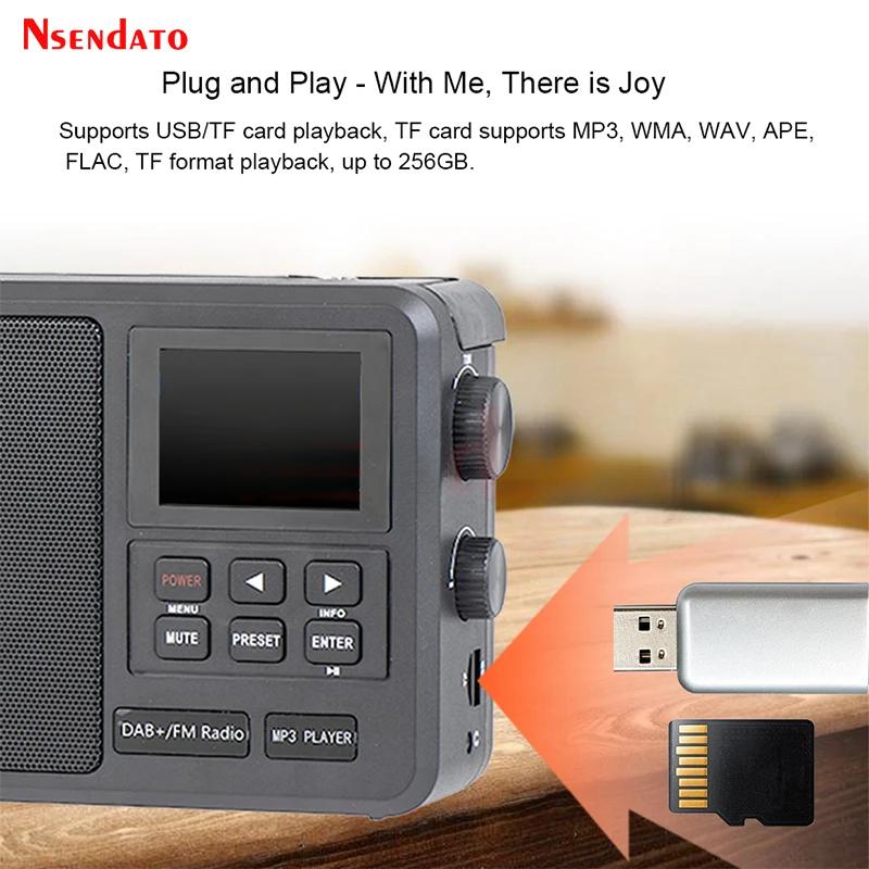 DAB FM Radio Portable with Alarm Clock LCD Display Bluetooth-Compatible5.0 Digital Radio DAB FM Audio Player Receiver For USB TF