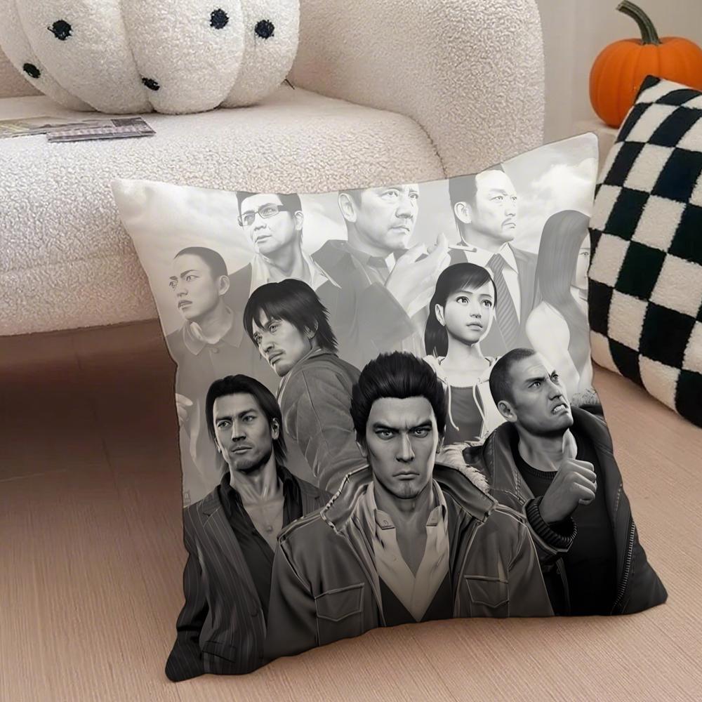 game action akuza LLike a DDragon Cushion Cover Throw Pillow Cover Hidden Button Durable Polyester Chair Cushion