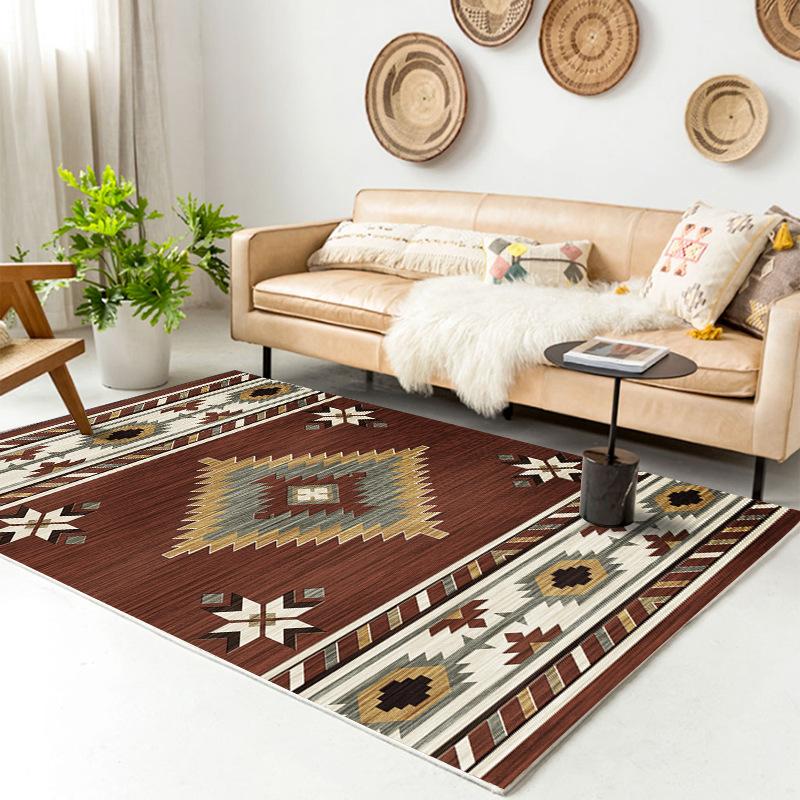 Retro Europäischer Teppich Wohnzimmer Große Fläche Dekoration Sofa Bereich Teppiche für Schlafzimmer Garderobe Rutschfeste Bodenmatten