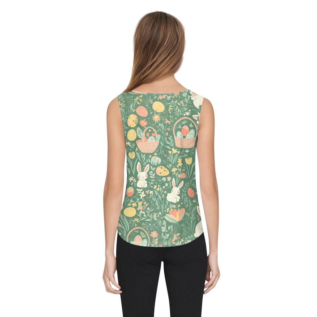 Women's Fashion Casual Basic Pleated Plain Button Square Collar Sleeveless Vest Print Summer Tank Tops
