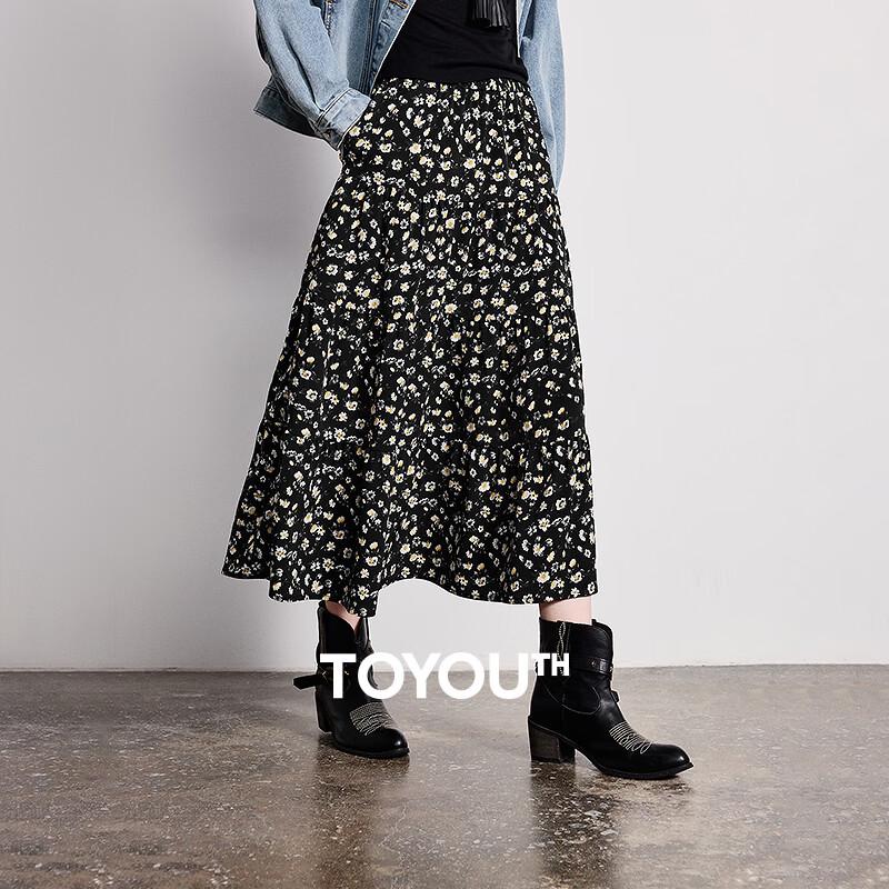 

Богемная ретро юбка Chuyu с цветочным принтом, ярусная M