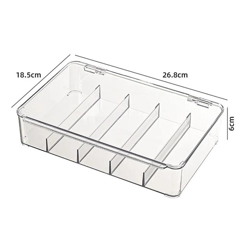 Прозрачный органайзер-лоток с отделениями - Пластиковый штабелируемый лоток для хранения для дома и офиса