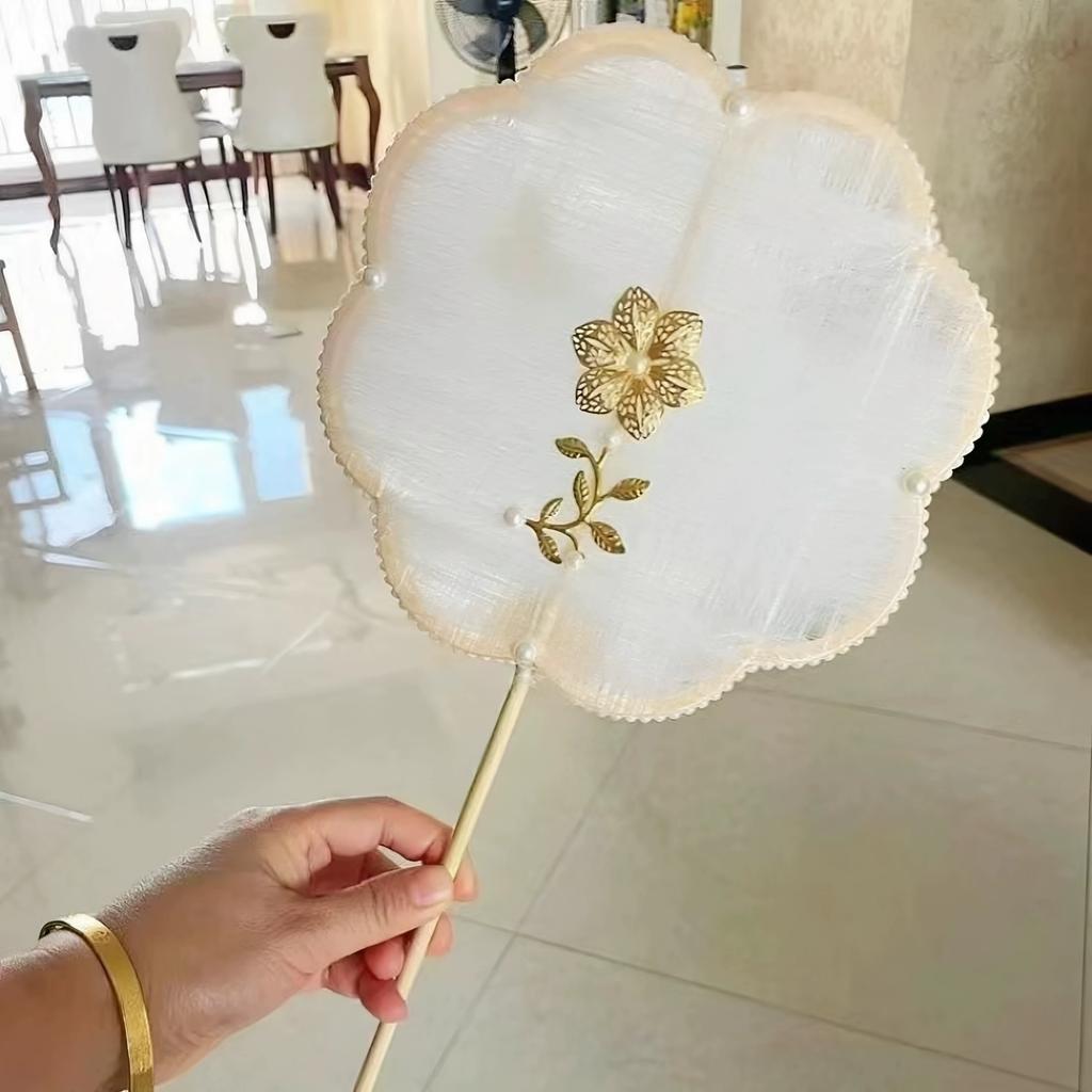 Silk Fan Frame DIY Material Kit, Silk Fan Frame for Self-Making, Handmade Round Silk Fan
