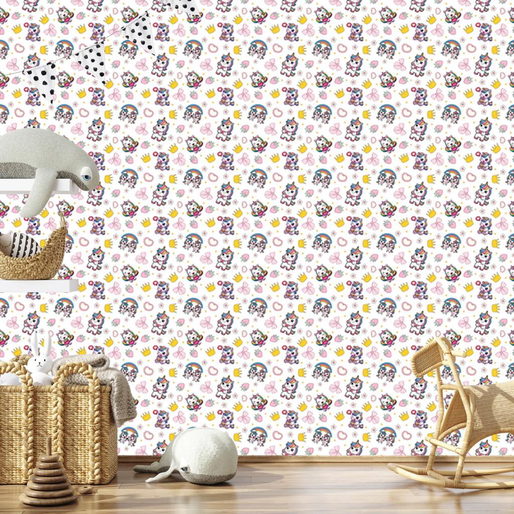 White Unicorn Wallpaper for Living Room and Bedroom 50x1000