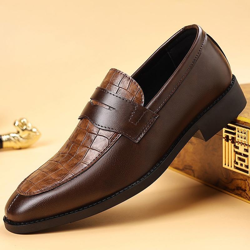 

Men Classic Leather Shoes Slip-On Loafers Breathable No-Slip for Business Wedding Office Luxury Men Oxford Shoes Big Sizes 38-48 38 коричневый