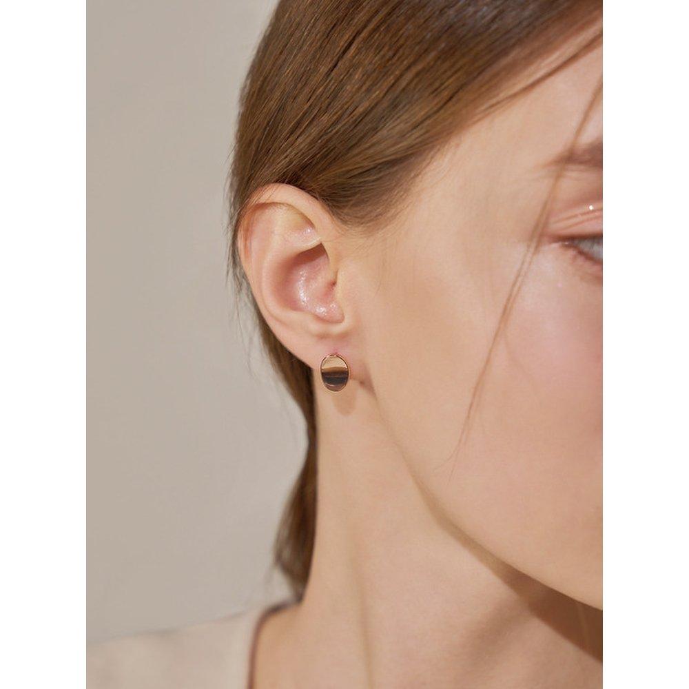 14K Oval One-Touch Earrings (Gold Filled)