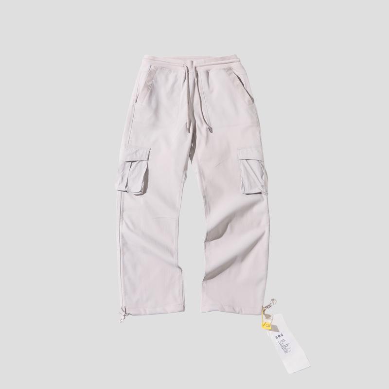Unisex Windproof Fleece-Lined High-Waisted Utility Pants - Autumn/Winter, Straight Leg, Large Pockets.