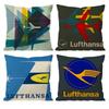 Fashion L-Lufthansa Cushion Cover Pattern Printed Pillowcase for Living Room Sofa Cushion Cover & Bedroom Decor