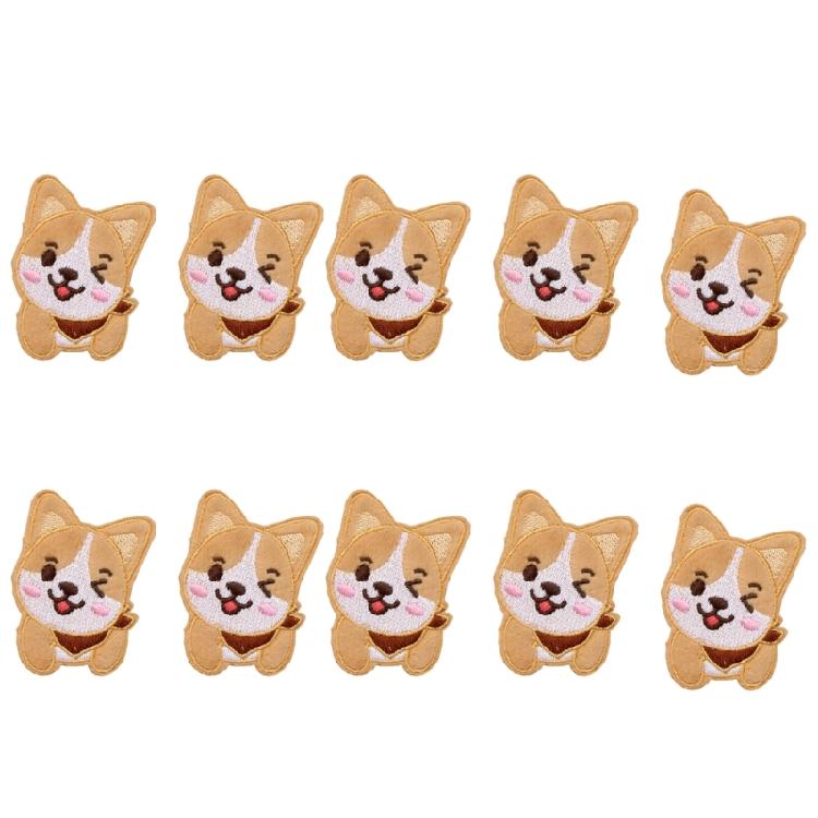 10Pcs Dog Embroidered Iron On Patches Adhesive Embroidery Applique For Jackets Backpacks Dress Hat Clothing Decoration