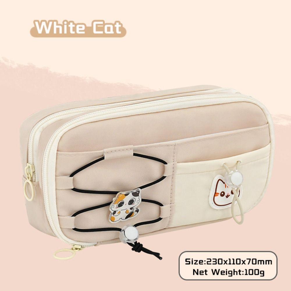 Black Cat Pencil Case Multi-layer Pen Box New Pen Bag  Back To School