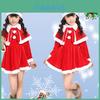 Soft Cotton Blend Children's Christmas Apparel Red Santa Suit For Boys And Girls